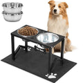 Flodomix Elevated Dog Bowls, Metal Raised Dog Bowl Stand with 2 Thick 58oz Stainless Steel Food Bowls & Non-Slip Mat - 11.8" Tall for Medium/Large Breeds