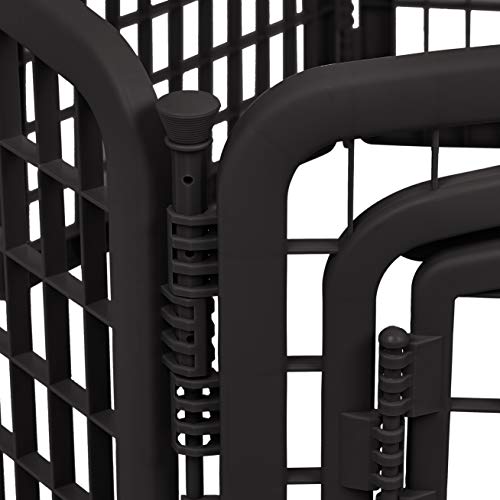 Amazon Basics 8-Panel Octagonal Plastic Dog Playpen, Portable Indoor/Outdoor Pet Fence with Gate, Exercise Pen for Puppies and Small Animals, 34 inches, Black