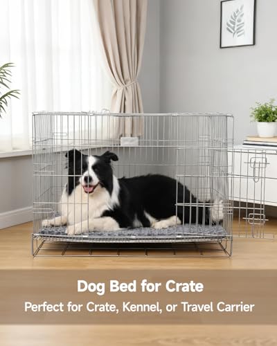 Dog Bed for Crate Pad High Resilience Foam Crate Pad Mat for Medium Large Dogs Washable Anti-Slip, Outdoor, 35" x 22",Dark Gray