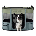 Foldable Dog Cat Playpen, Portable Dog Crate for Puppies, Cat, Puppy Play Pen for Indoors, Kennel Tent Crate for Indoor Outdoor Travel Camping Use with Carrying Case (Green, M)