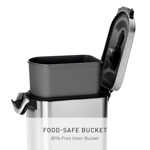 simplehuman 35 Liter, 40 lb / 18.1 kg X-Large Pet Food Storage Container for Dog Food, Cat Food, and Bird Feed, Brushed Stainless Steel
