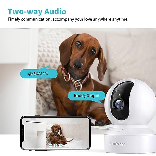 Pet Camera, 2K HD Dog Camera with Phone APP, 360° Pan/Tilt View Puppy Cam, One Click Call for Baby Monitor, MagivPix Night Vision,Motion Tracking Alarm with Cloud/Local SD,Home Indoor Security Cam