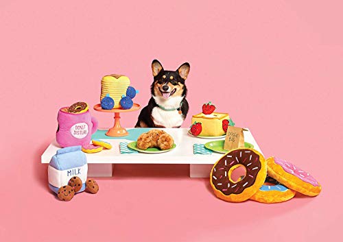 ZippyPaws Burrow Replacement Miniz - Interactive Dog & Puppy Toys for Boredom, Stimulating Pet Products to Keep Them Busy, Plush Refills for Hide & Seek Puzzle, Squeaky Toy for Enrichment - Cookies