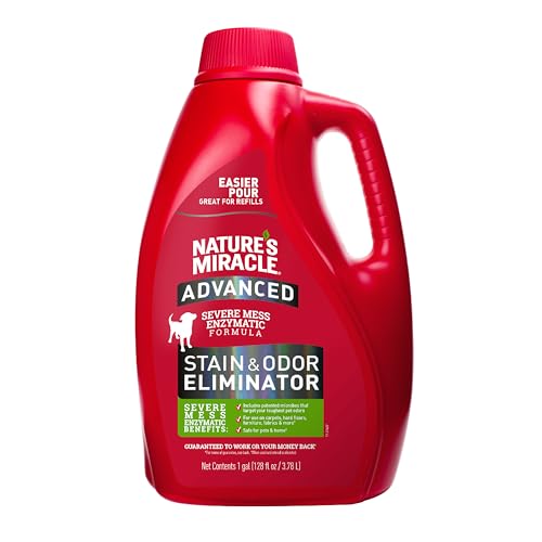 Nature’s Miracle Advanced Stain And Odor Eliminator for Dogs, 1 Gallon, Fresh Scent, Severe Mess Enzymatic Formula For Tough Pet Messes