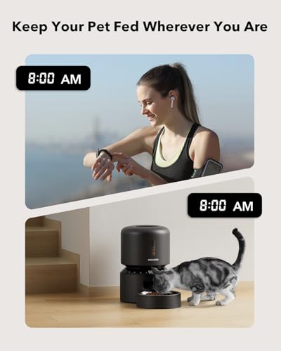 PETLIBRO Automatic Cat Feeder – 3L Programmable Pet Food Dispenser with Airtight Storage, Timed Portion Control, Voice Meal Call & Dual Power Supply, Clog-Free Healthy Feeding for Cats & Small Dogs