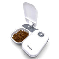 Cat Mate C200 Automatic 2 Meal Timer-Controlled Pet Feeder (401) - for Cats and Small Dogs, Includes Ice Pack for Wet and Dry Food, Meals up to 14 oz Each, White