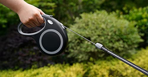 Retractable Dog Leash, 30 FT Dog Walking Leash for Small Medium Large Dogs up to 110 lbs, Heavy Duty No Tangle, Black