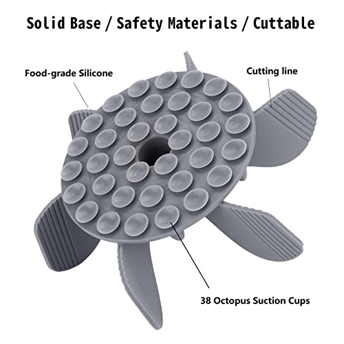 Keegud Slow Feeder Dog Bowls Insert [Octopus Suction Cups] Super Firm Slow Eating Dog Bowl [Cuttable] for Large Breed and Medium Size Dog Compatible with Regular and Elevated Dog Bowls (Spiral)