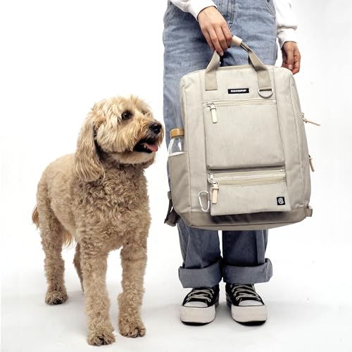Cleverpup Porter 2-in-1 Dog Gear Backpack – Premium Dog Travel Bag with 10 Pockets, Zip-Off Treat Pouch, Leash Clip, Waterproof Pockets & Water Bottle Holder – Weekend, Hiking, Camping, Sand