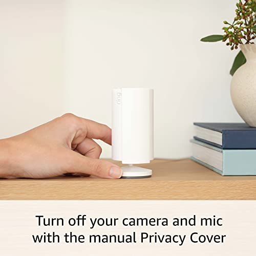 Like-New Ring Indoor Cam, Home or business security in 1080p HD video, White