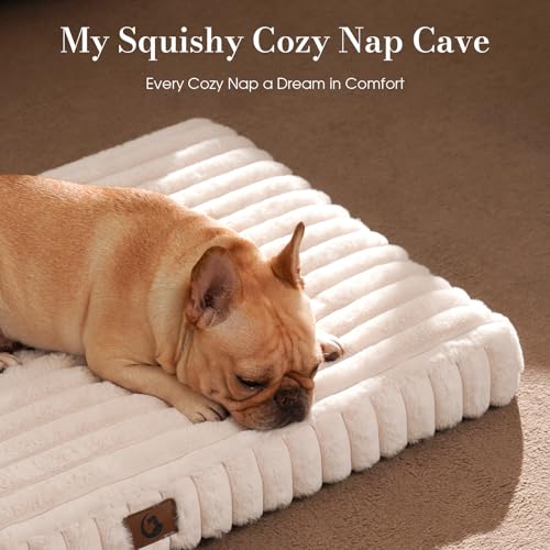 Cozila Dog Beds for Large Sized Dog, Orthopedic Pet Bed with Waterproof Lining, Soft Short Plush Surface & Egg Crate Foam, Machine Washable Pet Bed with Removable Cover & Anti Slip Bottom