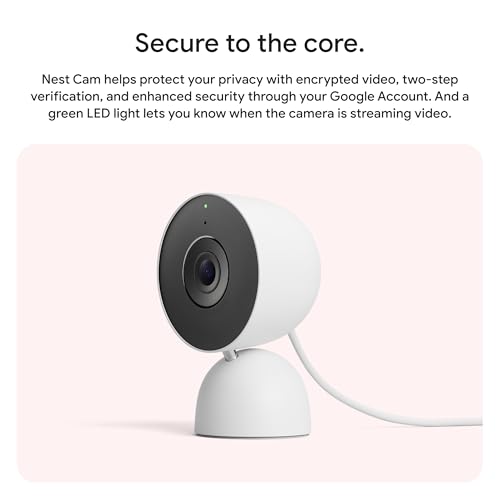 Google Nest Cam Indoor (Wired, 3rd Gen) - Security Camera with 2K Video and Gemini, Night Vision, 2-Way Audio, Works with Google Home - 2025 Model - Snow