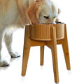 Elevated Dog Bowls for Large Breed - (15-Inch High) Raised Food/Water Bowl with Stand - Bamboo-Steel, Dry/Wet Food Suitable