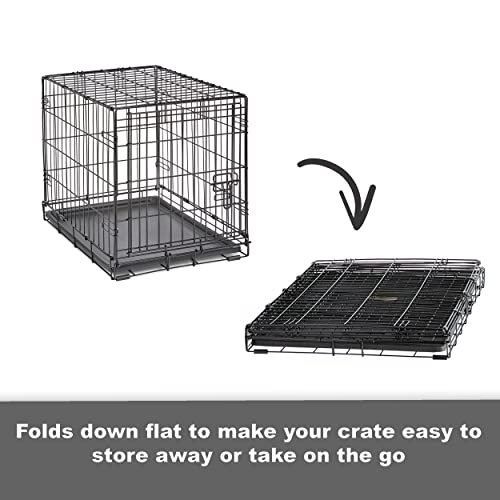 Midwest Homes for Pets 42-Inch New World Crate for Large Breeds, 71-90 lbs, Single Door Folding Dog Crate, Leak-Proof Tray & Secure Latch, Portable, Durable & Easy to Assemble