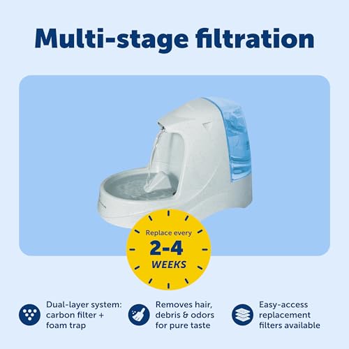 PetSafe Drinkwell Platinum Cat Water Fountain - Pet Fountain for All Pet Sizes, Encourages More Drinking, Includes Replaceable Carbon Filter, Indoor Use, Grey (168 oz/5L)
