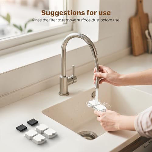 ATMZIQXR Cat Water Fountain Filters: 12 Cat Fountain Filter Replacement - 3 Months Set of Replacement Filters for ATMZIQXR Pet Fountains S18 - Contains 6 Carbon Filters + 6 Sponges Filters
