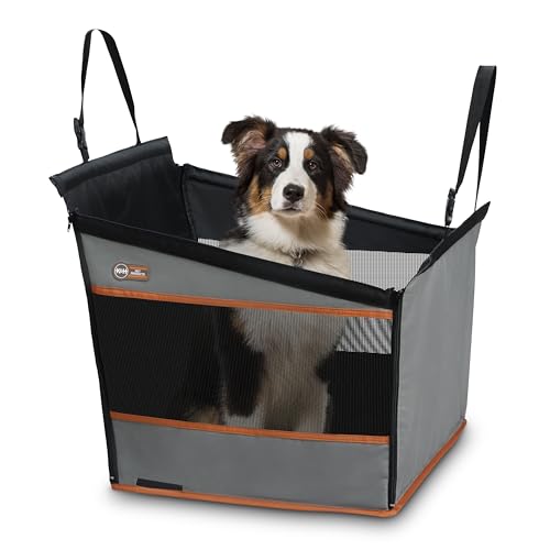 K&H Pet Products Buckle N Go Dog Car Seat for Large Dogs, Waterproof Fabric, Breathable Mesh Sides, Adjustable Seat Belt Leash, Carseat for Medium to Large Pets, Car Seat Cover - 21 X 19 X 19in