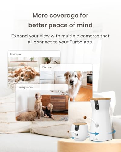Furbo 360° Dog Camera + Mini 360° Cam [New Subscription Required at Setup] 2-Camera Bundle Nanny Pro Subscription: Dog Safety Alerts, Pet Camera with Speaker, Phone App & Night Vision