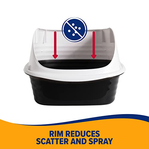 Arm & Hammer Rimmed Cat Litter Box with High Sides and Microban, Made in USA