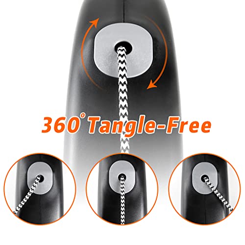Retractable Dog Leash, 30 FT Dog Walking Leash for Small Medium Large Dogs up to 110 lbs, Heavy Duty No Tangle, Black