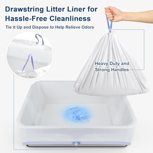 23.6''x16''x12'' Enclosed Stainless Steel Litter Box with Lid, XL Sifting Litter Box for Pine Pellets, High Sides Metal Litter Box System for Big Cats, Anti-Leakage, Easy Cleaning, Less Tracking