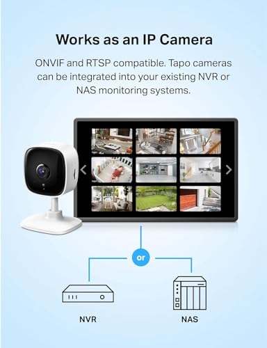 Tapo 2K Indoor Wired Security Camera - Works as a Baby Monitor & Pet Camera, Person/Motion/Baby Cry Detection, 2-Way Audio, Siren, Subscription-Free Local Storage or Optional Cloud, C110P2 (2-Pack)