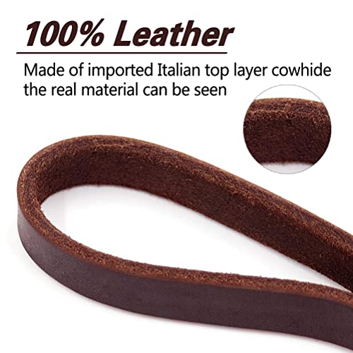 LWBMG Leather Dog Leash 6ft x 3/4 inch, Heavy Duty Genuine Leather Braided Dog Training Leash, Soft and Strong Pet Lead for Large, Medium, Small Dogs