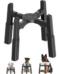 CZPET Dog Bowl Stand with Adjustable Height and Width [Stand Only], Elevated Pet Water & Food Feeder for Medium & Large Dogs, Stable and Anti-Slip Raied Bowl