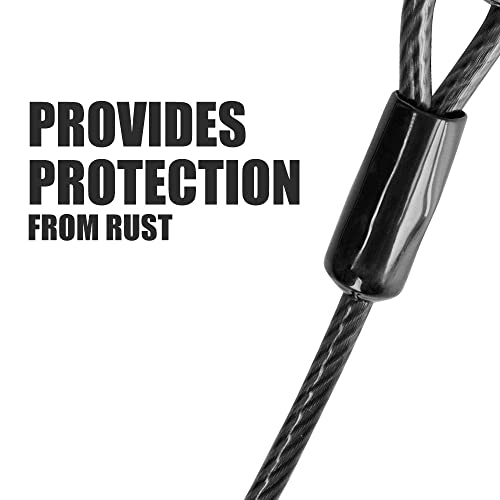 BV Dog Tie Out Cable 25 Feet - Heavy Duty Dog Lead Up to 250 Pounds - Reflective & Rust-Free with Quick Release Swivel Clips & 360° Rotating Clasp - Tangle-Free Dogs Runner for Yard (Grey, Single)