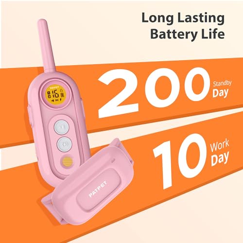 PATPET Dog Shock Collar for Medium Dogs- Dog Training Collar with Remote, Shock Collar for Small Dogs 10-100lbs, Rechargeable IPX7 Waterproof with Beep Vibration Shock Modes