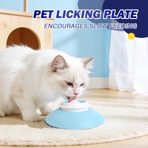 TYBOPCE Slow Feeder cat Bowl, Interactive Licking Bowl for Wet & Liquid Food, Cat Puzzle Feeder, Non-Slip Cat Food Bowl for Slow Eating, Anxiety Relief Cat Slow Feeder Bowl （Yellow Ball）
