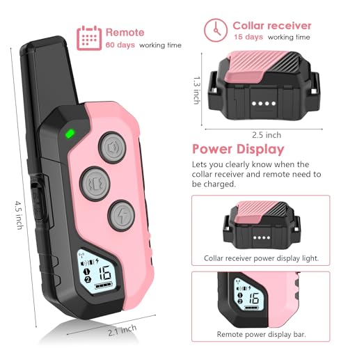 Shock Collar for Dogs, IP67 Waterproof Dog Training Collar with Remote, 3 Training Modes with Beep, Vibration, and Safe Static, Rechargeable E Collar for Large Medium