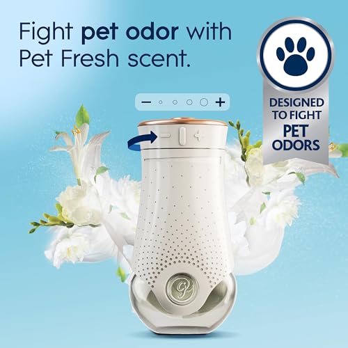 Glade PlugIns Refills Air Freshener Starter Kit, Pet Fresh Scent, Scented and Essential Oils for Home and Bathroom, 0.67 Fl Oz, 1 Warmer + 2 Refills