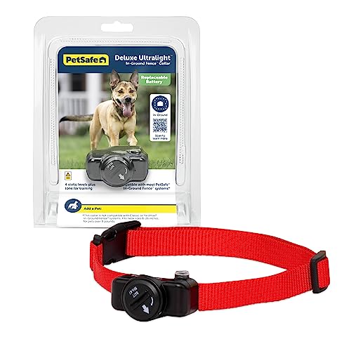 PetSafe Ultralight Pet Fence Receiver Collar for Dogs and Cats Over 8 lb. - Waterproof with Tone and Static Correction - Electric Dog Collar - from the Parent Company of Invisible Fence Brand