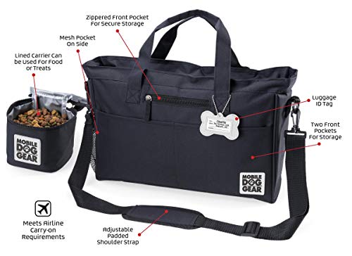 Mobile Dog Gear, Day Away Tote Bag, Black, One Size, Meets Airline Requirements