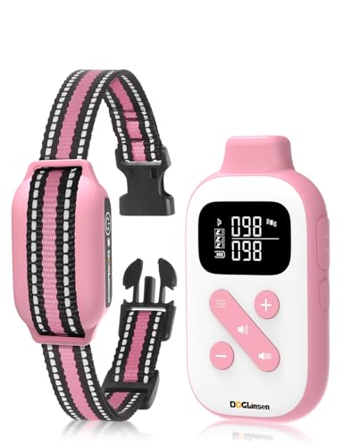 DOGLinsen No Shock Dog Training Collar, Beep and Vibrating Dog Collar with Remote 2800Ft, Vibration Collar for Small Medium Large Dogs - No Prongs