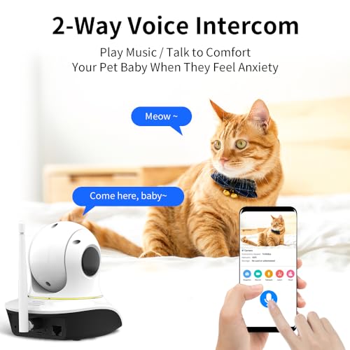VSTARCAM Pet Camera with Laser, 3MP 2.4GHz WiFi Interactive Dog & Cat Laser Toy with Night Vision, Motion Detection Alerts, APP Remote Control Indoor Security Camera for Pet Monitoring