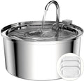Cat Water Fountain Stainless Steel - 108oz/3.2L Large Capacity Cat Fountain for Drinking, Ultra Quiet Metal Pet Water Fountain for Cats, Small Dogs, Multiple Pets