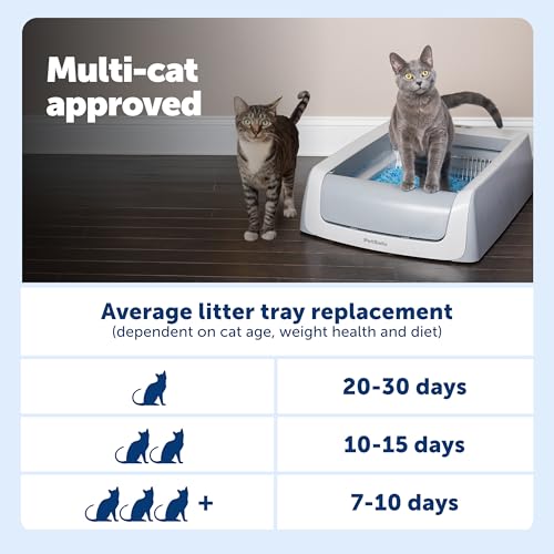 PetSafe ScoopFree Self-Cleaning Cat Litterbox - Never Scoop Litter Again - Hands-Free Cleanup with Disposable Crystal Tray - Less Tracking, Better Odor Control - Includes Disposable Tray