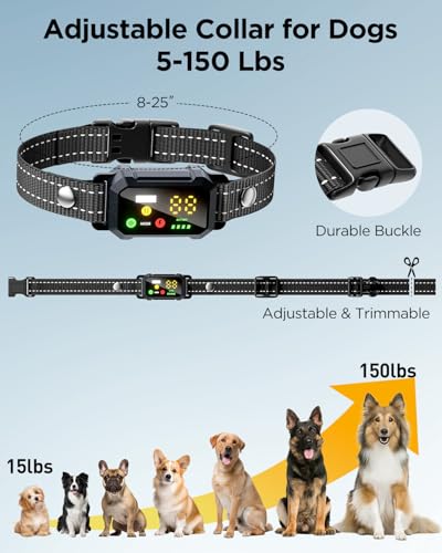 BLACKDOG Military Dog Shock Collar 2 Dogs (5-150lbs) - 4200ft Dog Training Collar with Remote, 4 Training Modes, Flashlight&Strobe, 90-Day Battery, IP67 Waterproof Dog E Collar for All Breeds (Blue)