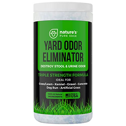 Nature's Pure Edge Yard Odor Eliminator. Perfect for Artificial Grass, Patio, Kennel, and Lawn. Instantly Removes Stool and Urine Odor. Long Lasting. Kid and Pet Safe.