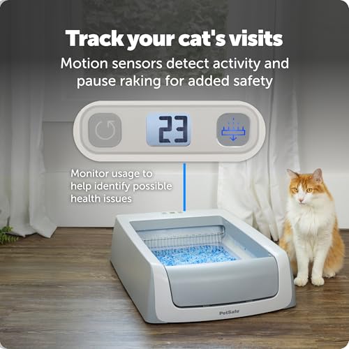 PetSafe ScoopFree Self-Cleaning Cat Litterbox - Never Scoop Litter Again - Hands-Free Cleanup with Disposable Crystal Tray - Less Tracking, Better Odor Control - Includes Disposable Tray