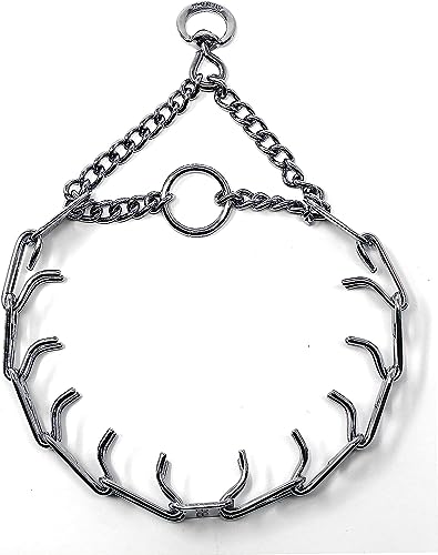 Herm Sprenger Prong Dog Training Collar - 16" Long with 2.25mm Gauge (for Dogs up to 40lbs) - Fits 13" Neck, Extendable to 19" Neck with Additional Prong Links - Chrome Plated Steel, Made in Germany