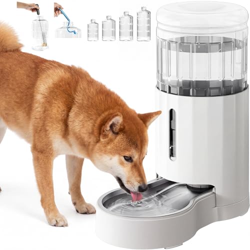 CZPET Automatic 7L Dog and Cat Water Dispenser with Stainless Steel Bowl Gravity Waterer,100% BPA-Free,Large Capacity and Drinking Area Noise-Free for Pets