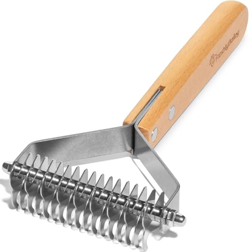 Freshly Bailey Dematting Comb for Cats and Dogs, Mat Remover and Deshedding Grooming Tool, Safe Detangler for Matted Fur, Double Sided Undercoat Rake