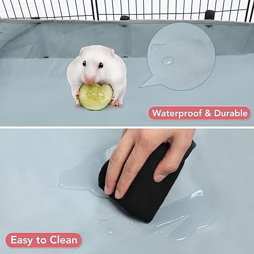 VISCOO 12 Panels Small Animal Playpen, 48" x 24" x 16" Pet Playpen with Waterproof Mat, C&C Cage for Guinea Pigs, Puppy Play Pen, Bunny Playpen, Indoor Outdoor Portable Metal Wire Yard Fence