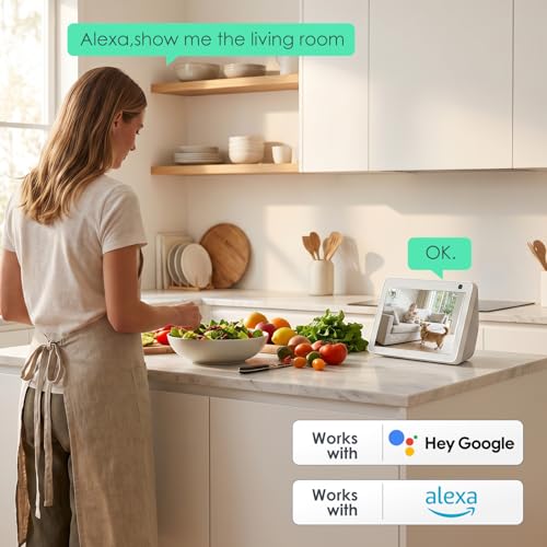 YOTON Indoor Security Camera, 2.4/5GHz, 2K 360° Wi-Fi Baby Monitor & Pet Camera w/Motion Tracking, 2-Way Audio, Night Vision, SD/Cloud, Works with Alexa & Google Home