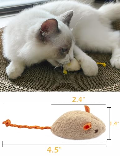 Fashion's Talk Cat Mice Toy 18-Pack Plush Catnip-Filled Mice Toys for Indoor Cats - Realistic Design, 9 Assorted Colors, 2 of Each, Value Pack