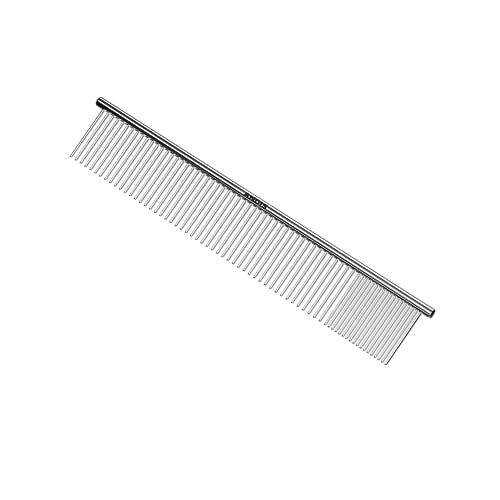 Andis 68545 Stainless Steel Pet Grooming Comb – Dematting Tool for Knots, Mats & Loose Hair Removal, 10-Inch, Professional Grooming Performance