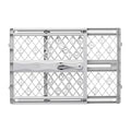MYPET North States Paws Portable Pet Gate: 26-40" Wide. Pressure Mount. No Tools Needed. Made in USA. Dog Gate 23" Tall, Expandable, Durable Dog Gates for Doorways, Light Gray